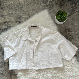 Zara cropped cotton jacket